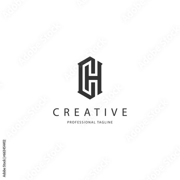 Fototapeta CH initial letter logo design vector.