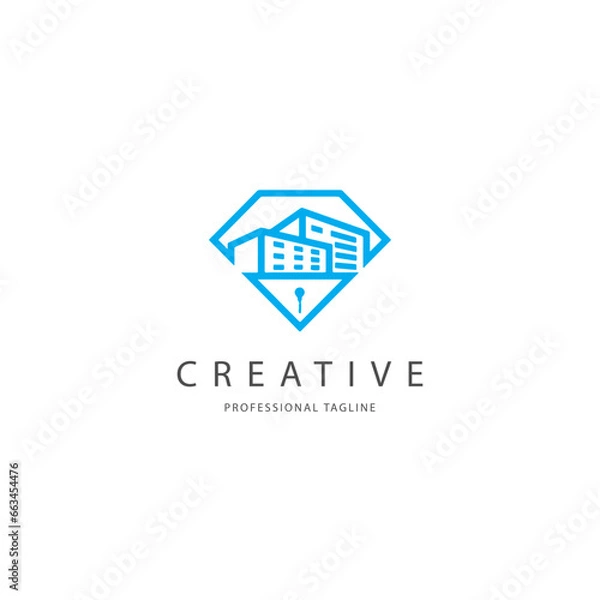 Fototapeta Building logo concept design shaped diamond