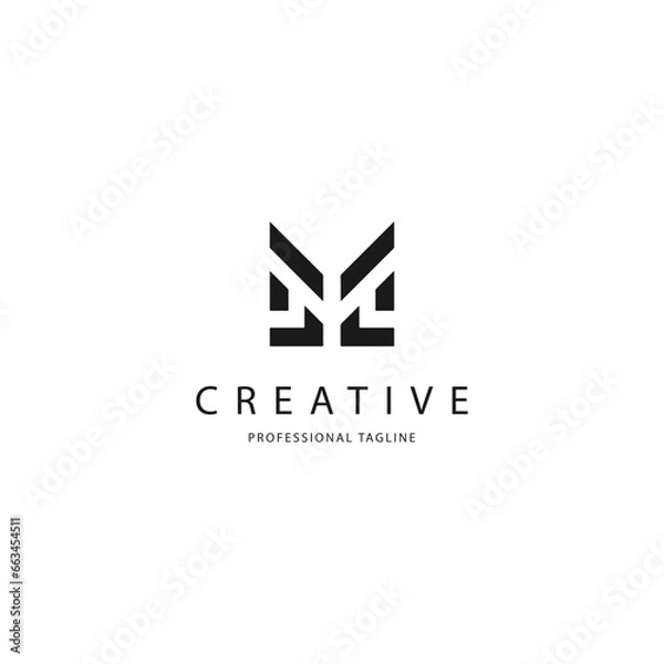Fototapeta Initials M logo design. Initial Letter Logo.