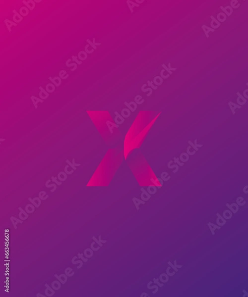 Obraz Letter X logo design Letter X gradient logo