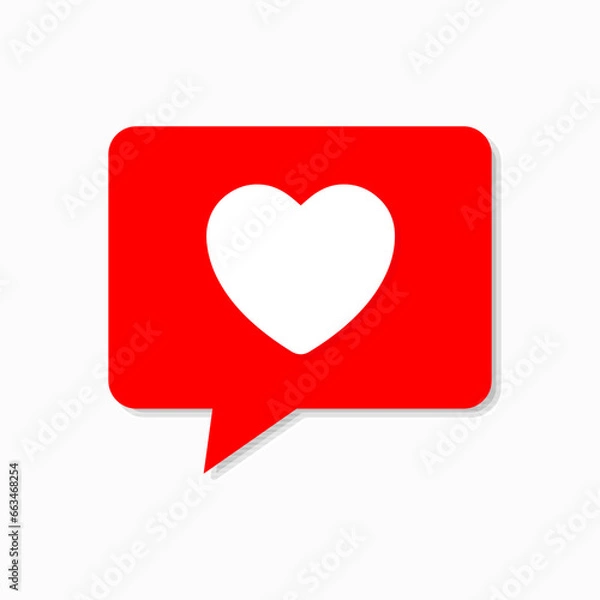 Fototapeta A red heart icon with a white heart icon on a white background.