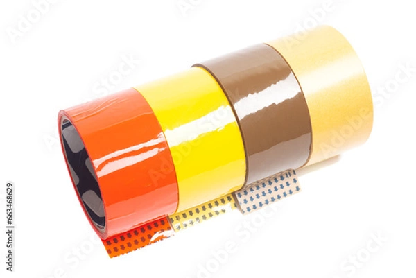 Fototapeta colorful rolls of duct tape isolated.