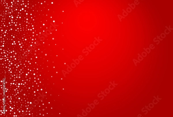 Fototapeta White Snowflake Vector Red Background. New Silver