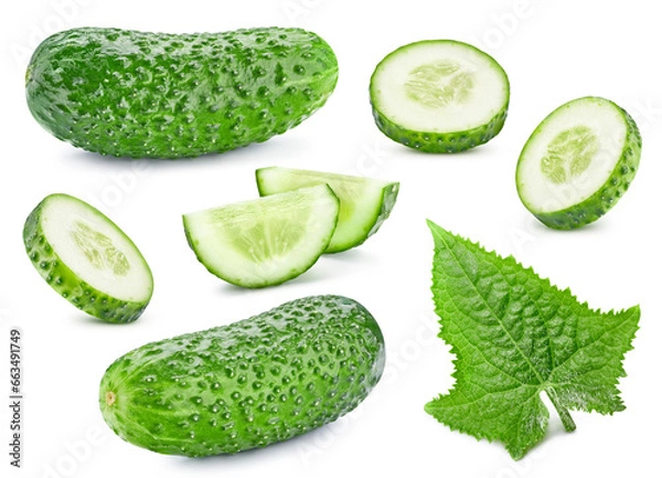 Obraz Cucumber isolated on white background