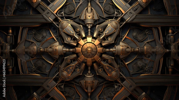 Obraz mechanical steampunk symmetrical background