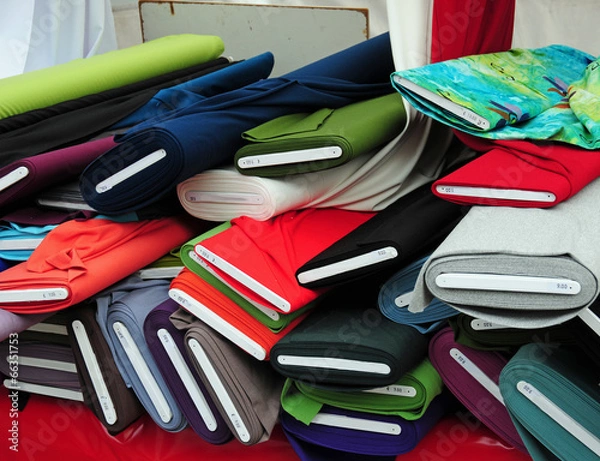 Obraz bunte Stoffballen