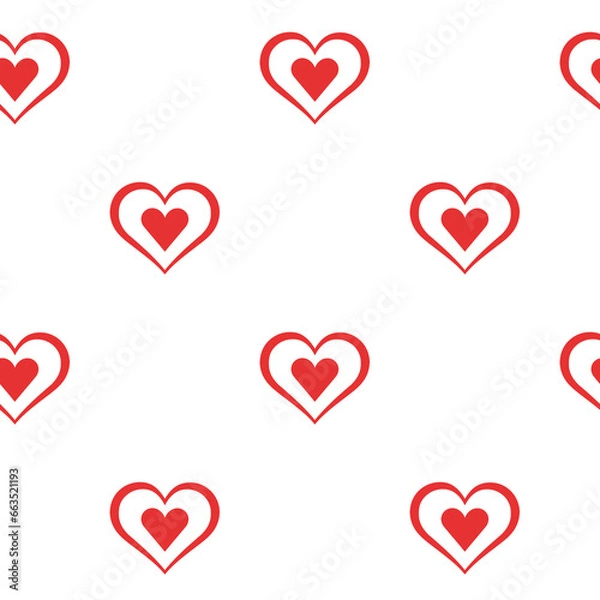 Fototapeta Valentine pattern seamless heart shape sweet pink colors background.