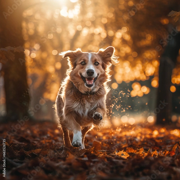 Obraz happy dog running 