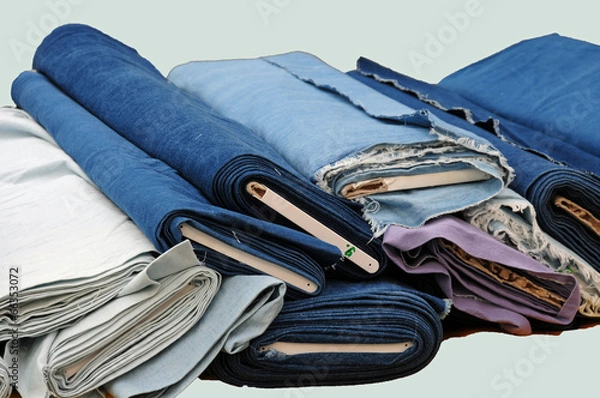 Obraz blaue Stoffballen