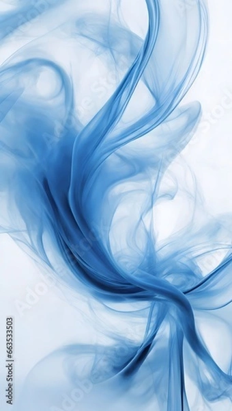 Obraz Blue Smoke Abstract In White Background Smoke Wallpaper Smoky Background AI Generative