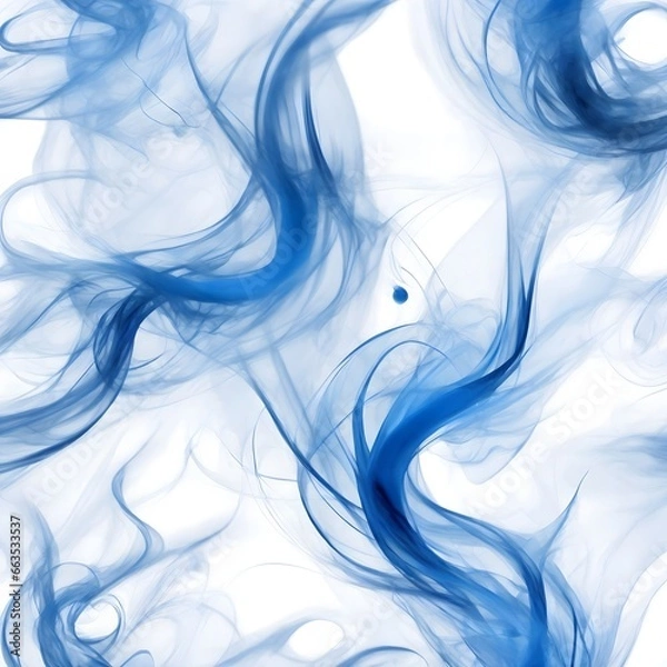 Obraz Blue Smoke Abstract In White Background Smoke Wallpaper Smoky Background AI Generative