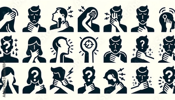 Fototapeta Comprehensive Health Symptoms: Iconic Representation