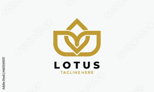 Obraz Logo vector lotus flower beauty spa relaxing health cosmetic concept symbol nature growth strength floral pattern harmony