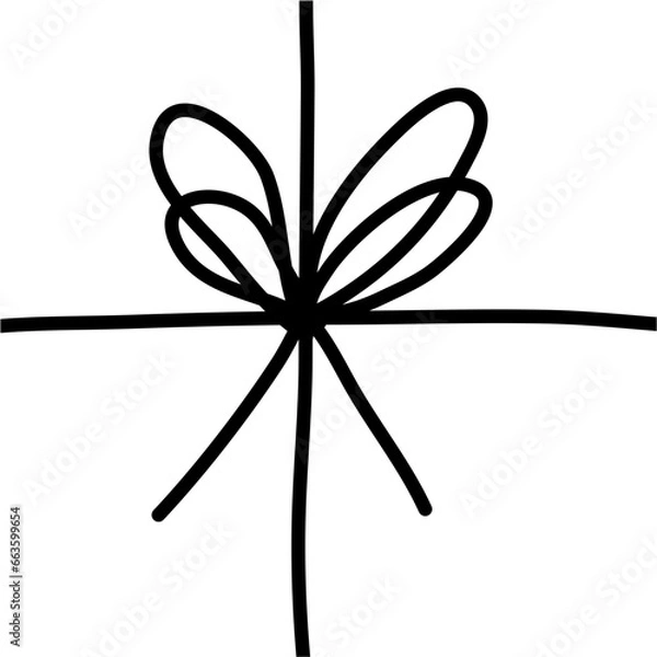 Obraz ribbon bow hand drawn