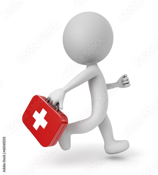 Obraz 3d cute people- first aid kit