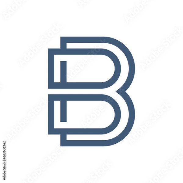 Obraz Monogram initial b letter mark logo design. Monogram design vector b logo. Monogram initial letter mark b logo. Design simple b monogram