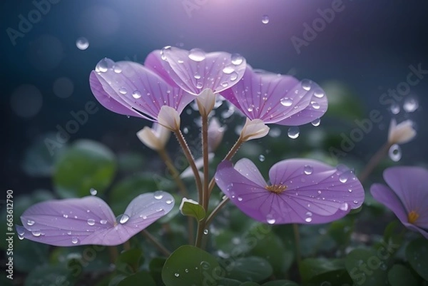 Fototapeta Professional Close up Photography of Lunaria flower surrounded by fog, pink