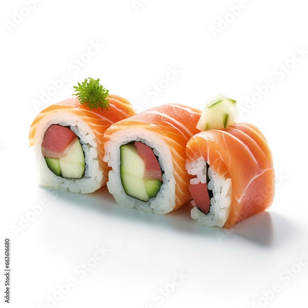 Fototapeta Sushi on white background isolated photo