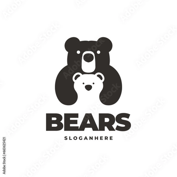 Obraz cute bear modern logo vector