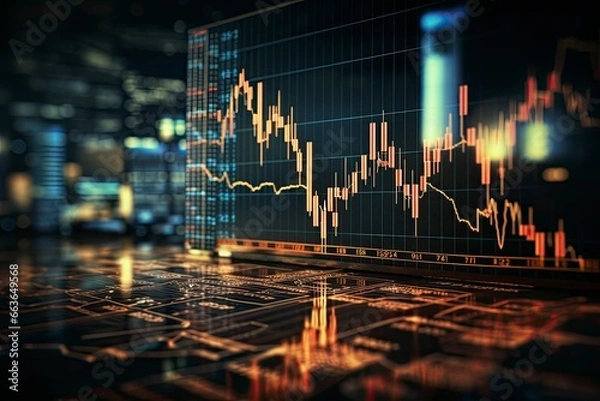 Obraz Stock market or forex trading graph.