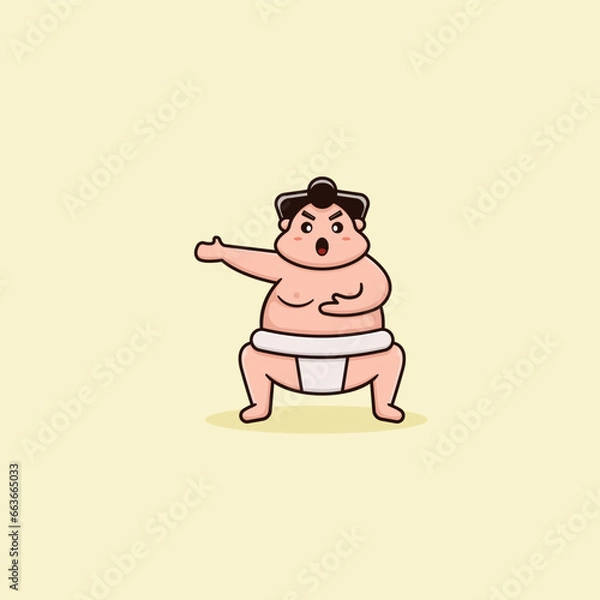 Obraz cute character sumo cartoon illustration