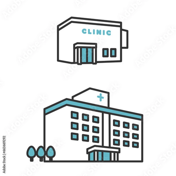 Fototapeta クリニック・総合病院のイメージイラスト素材