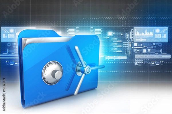 Fototapeta folder with safe lock