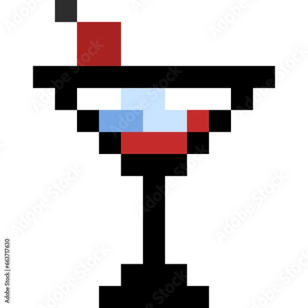 Obraz Pixel art red mocktail icon