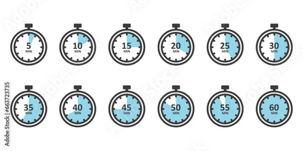 Fototapeta Clock Modern and Simple Icon, Timer or Stopwatch