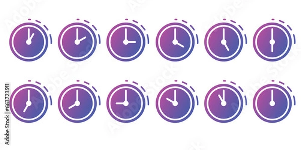 Fototapeta Clock Modern and Simple Icon, Timer or Stopwatch