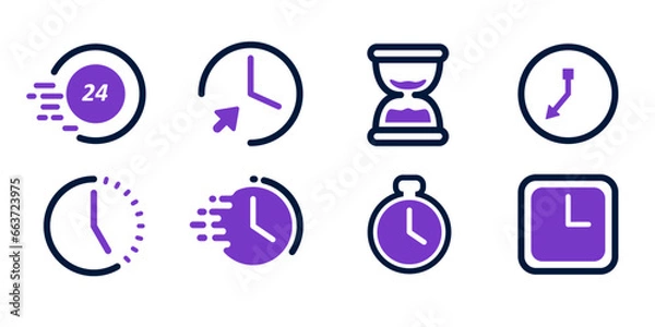 Fototapeta Clock Modern and Simple Icon, Timer or Stopwatch