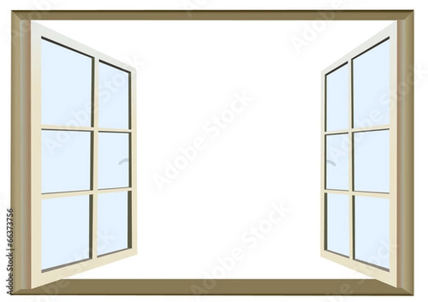 Fototapeta Vector format of opened window with empty space for custom text
