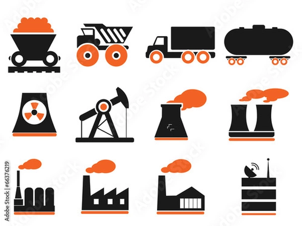 Obraz Factory and Industry Symbols