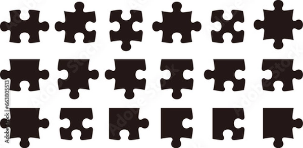 Fototapeta ブランクのジグソーパズルのベクターイラストセット