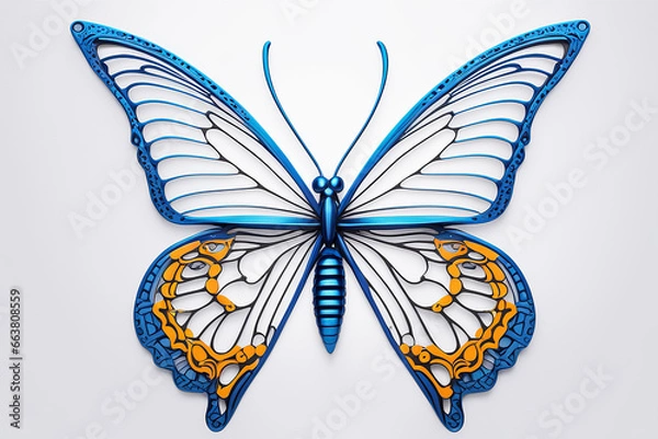 Fototapeta Butterfly toy for kids isolated on white background - Generative AI