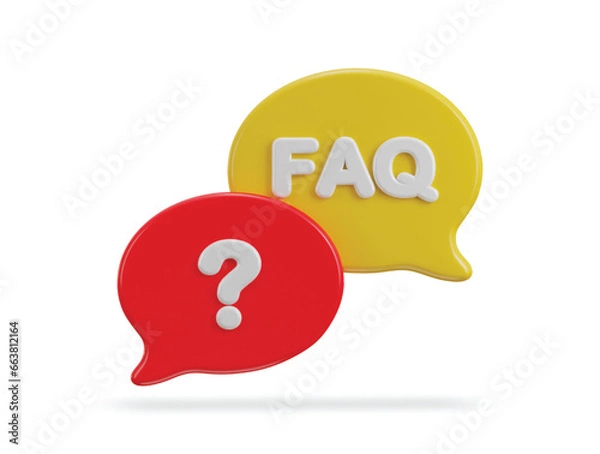 Fototapeta 3d speech bubble with FAQ icon vector illustration