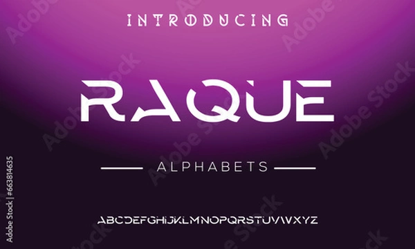 Fototapeta tech vector font typeface unique font design. Typeface urban style fonts for technology, digital, movie, logo design.
