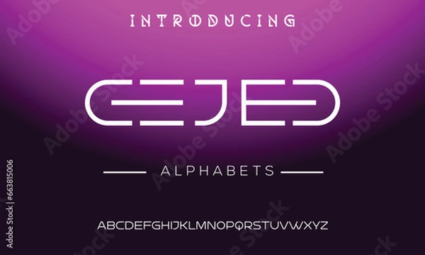 Fototapeta Lettering Fashion Designs. Modern elegant alphabet letters font and number. Minimalist typography fonts regular, typeface uppercase and lowercase.