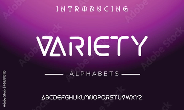 Fototapeta tech vector font typeface unique font design. Typeface urban style fonts for technology, digital, movie, logo design.