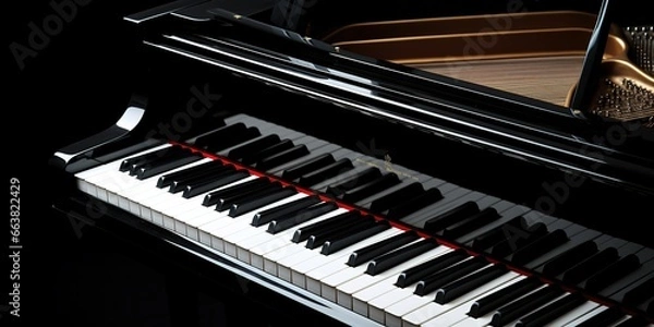 Fototapeta Close Up 3d Illustration of Piano Keyboard Background