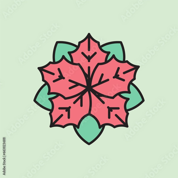 Obraz christmas gloves icon with lineal color style