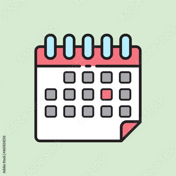 Obraz christmas calendar icon with lineal color style