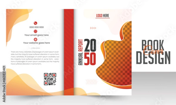 Fototapeta Book cover design template with abstract shape.