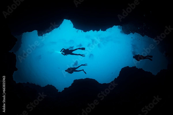 Obraz divers from below