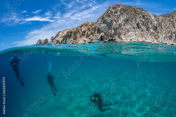 Obraz Divers split shot