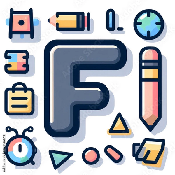 Obraz alphabet icon Generative AI