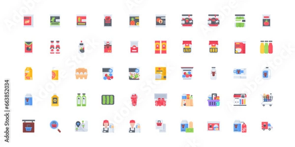 Fototapeta supermarket icon set