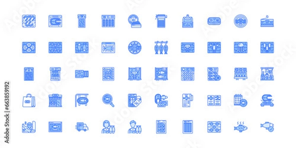 Obraz seafood icon set