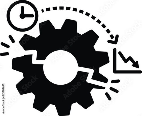 Fototapeta material productivity icon decrease defect vector gear illustration