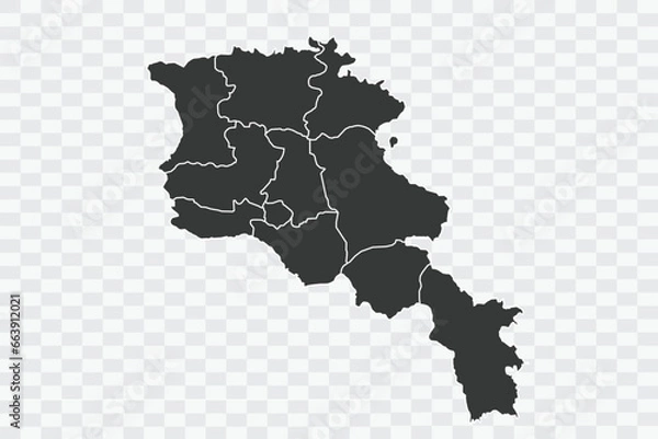 Fototapeta Armenia Map Shadow Color on White Background quality files Png